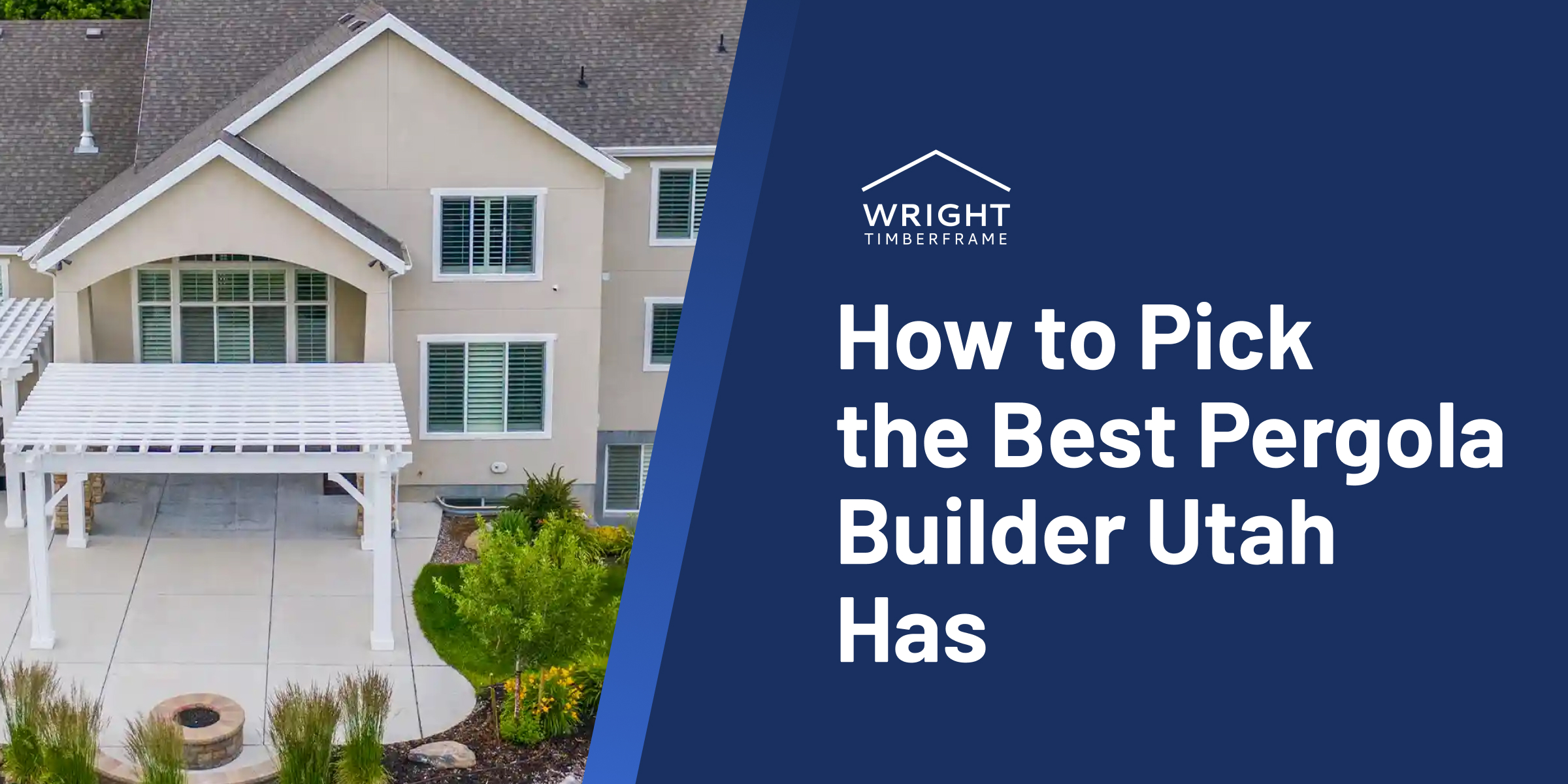 Modern home with white pergola built by top pergola builder in Utah, showcasing expert design and craftsmanship