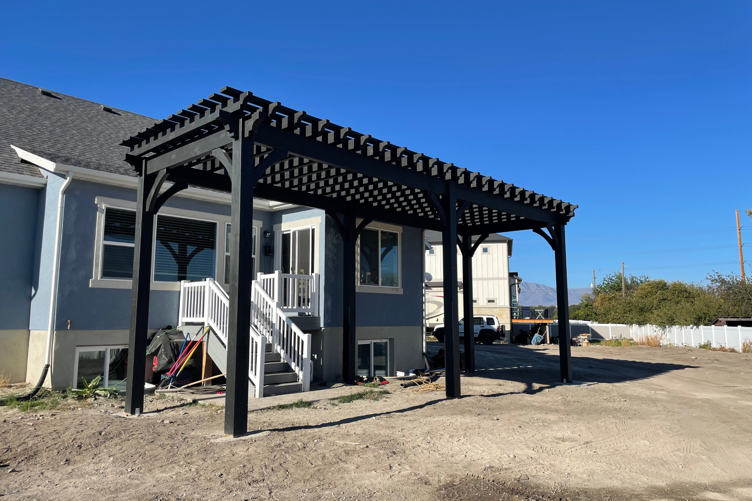 Wright Timberframe Black Pergola