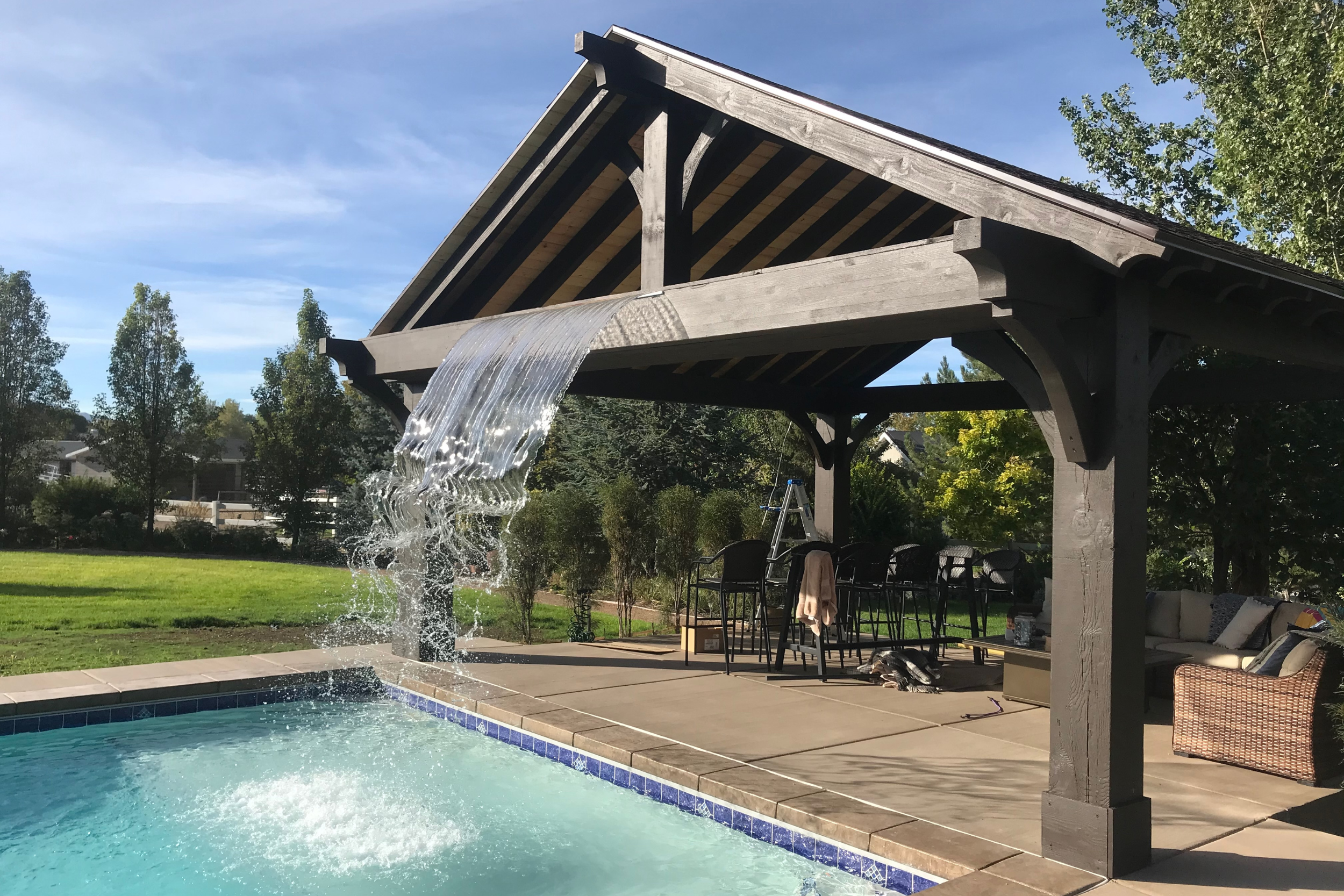 Wright Timberframe Pavilion in Espresso Timber