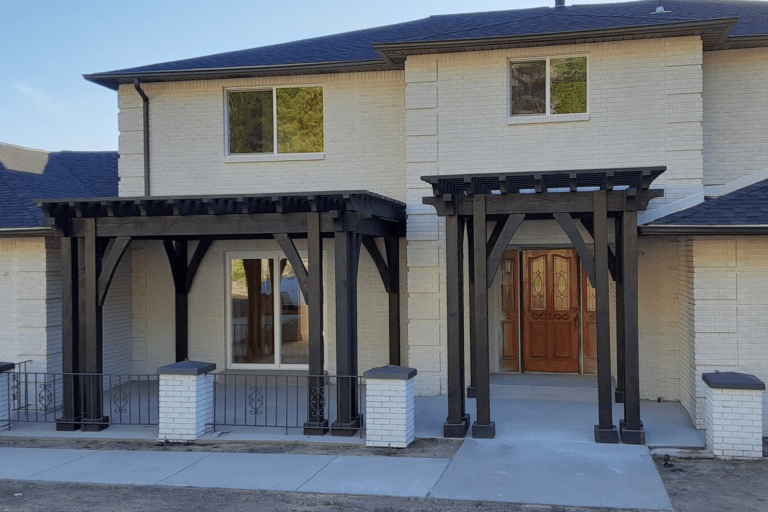 Wright Timberframe Pergola in Black Walnut