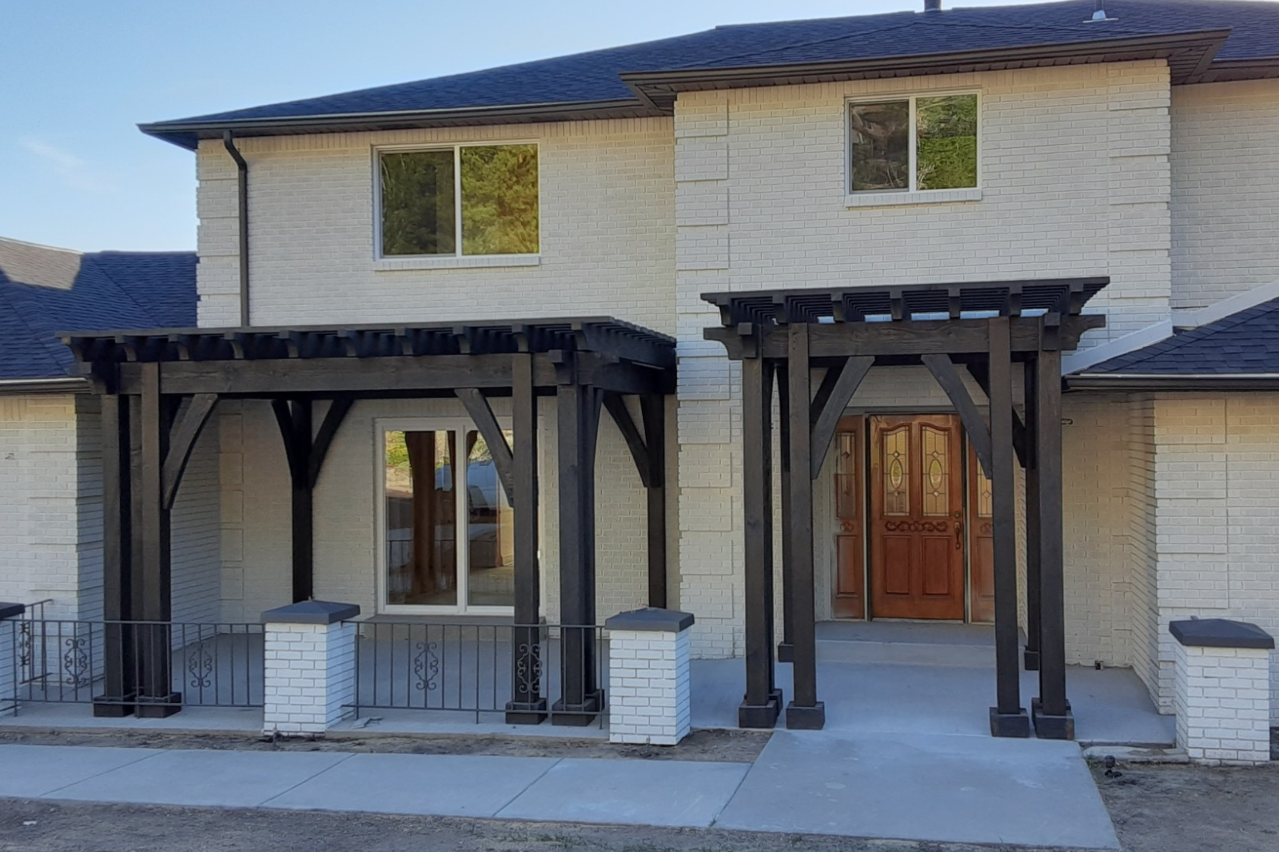 Wright Timberframe Pergola in Black Walnut