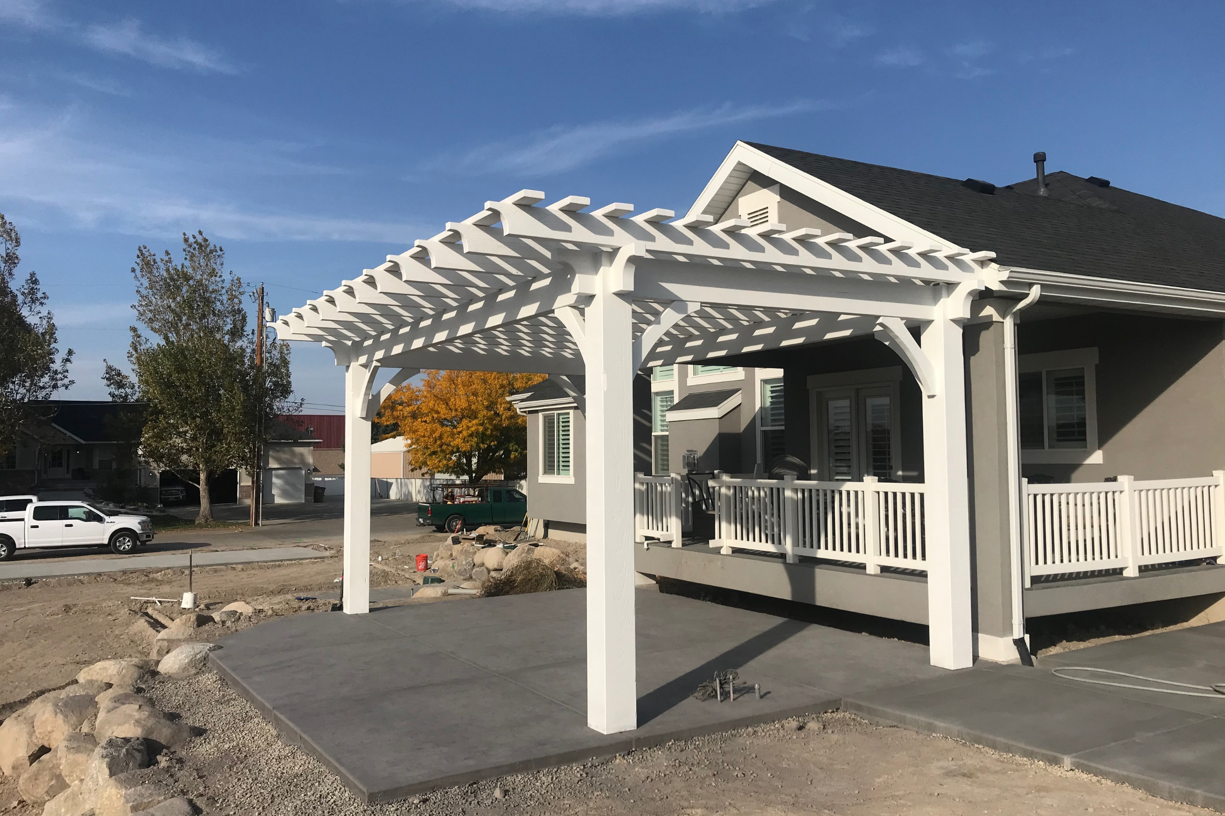 Wright Timberframe Pergola in Classic White
