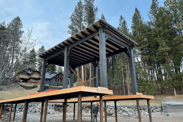 Wright Timberframe Pergola in Jet Timber