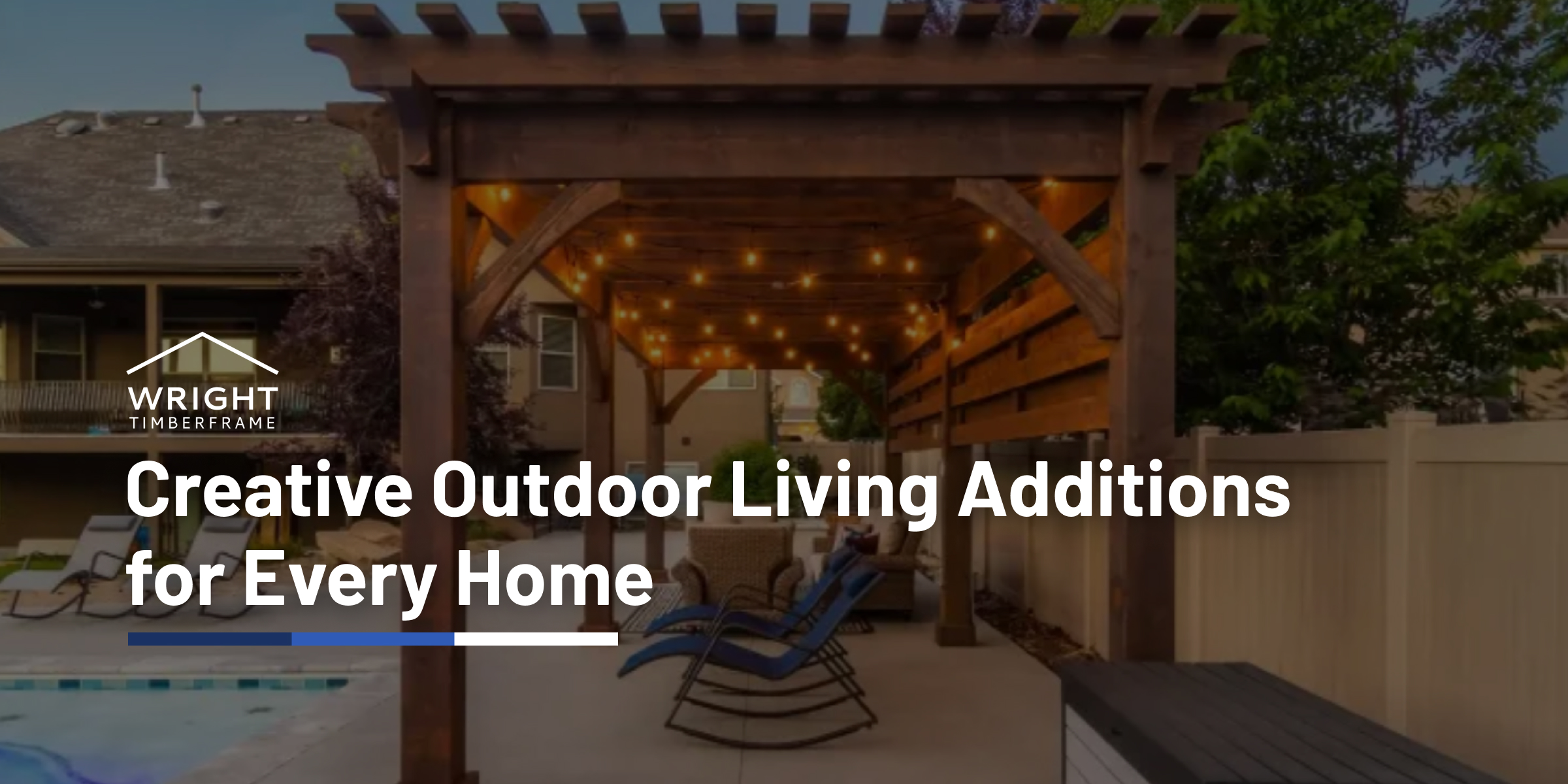 Timber pergola with string lights over furnished patio, showcasing outdoor living additions that enhance backyard space.