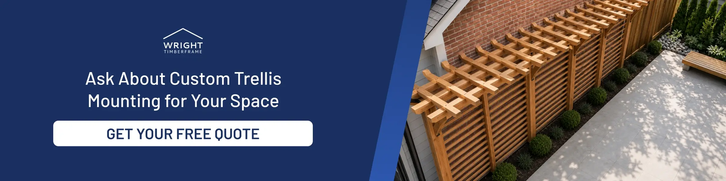 Custom wood trellis mounted beside a home, highlighting how to attach a trellis to a fence or wall for a seamless outdoor design.