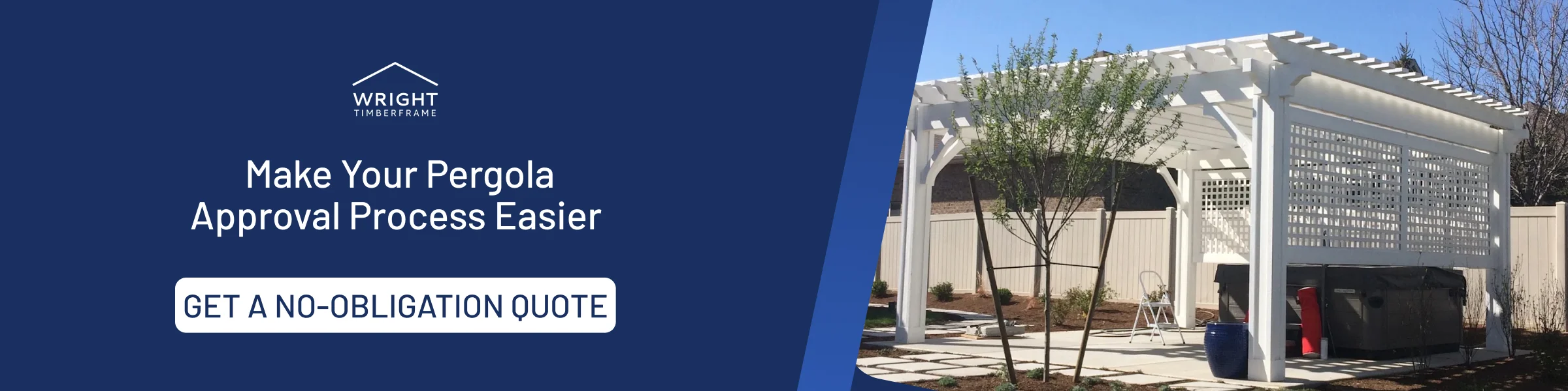 White timber pergola illustrating the HOA approval for pergola process with a focus on easier architectural review.
